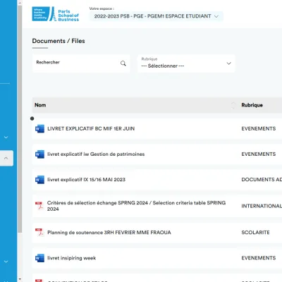 Documents Etudiant